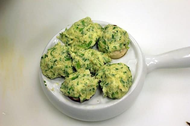 mushrooms topped with a generous amount of the garlic butter mixture