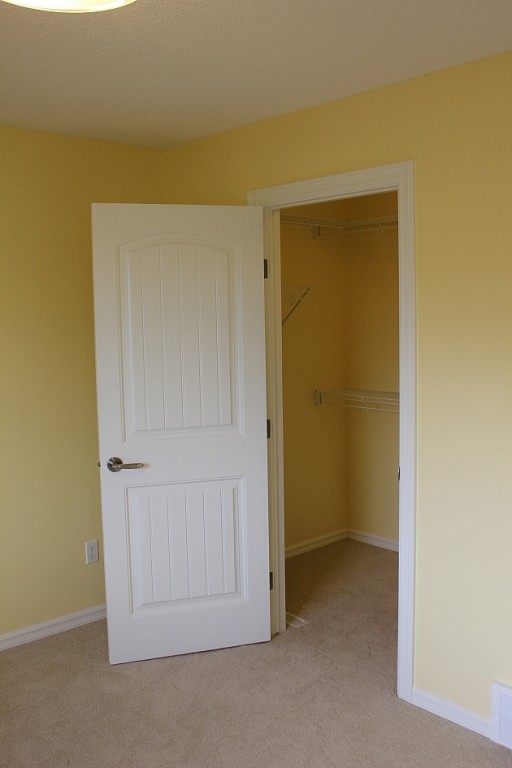 master's bedroom walk-in closet with the white door