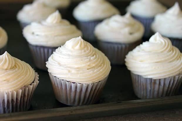 Grape Soda Pop Cupcakes with Buttercream Icing on top