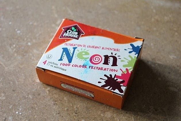 a box of Neon Food coloring pack