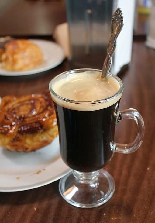 glass filled with plain coffee