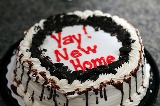 chocolate cake for new home