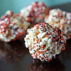 4 pieces of Spookily Sprinkled Popcorn Balls