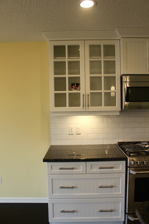 white glass cupboards