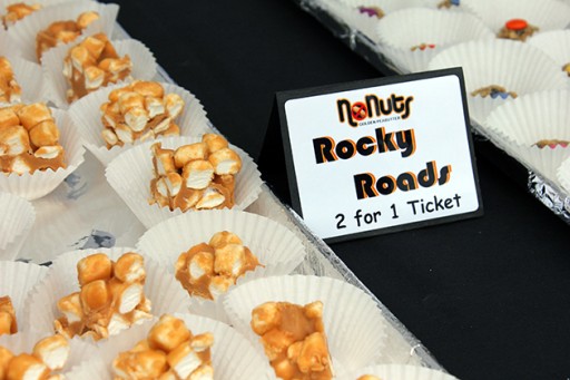 Rocky Road Peabutter cups in white cupcake liners