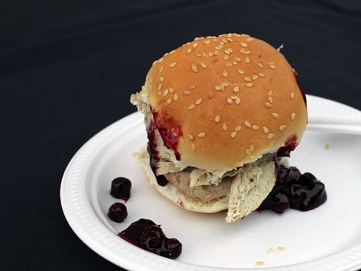 a serving of Saskaturkey in a white plate