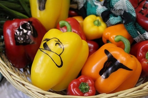 some pieces of chili in a basket