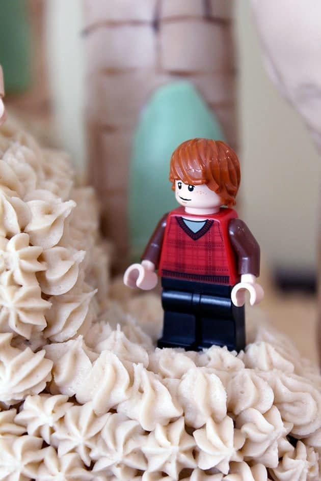 close up Harry Potter cake with Lego character