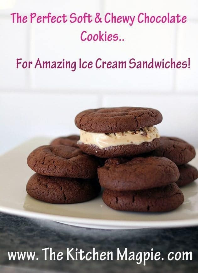 soft, chewy cocoa cookie with a spread of ice cream in the bottom and put a mate to make a sandwich