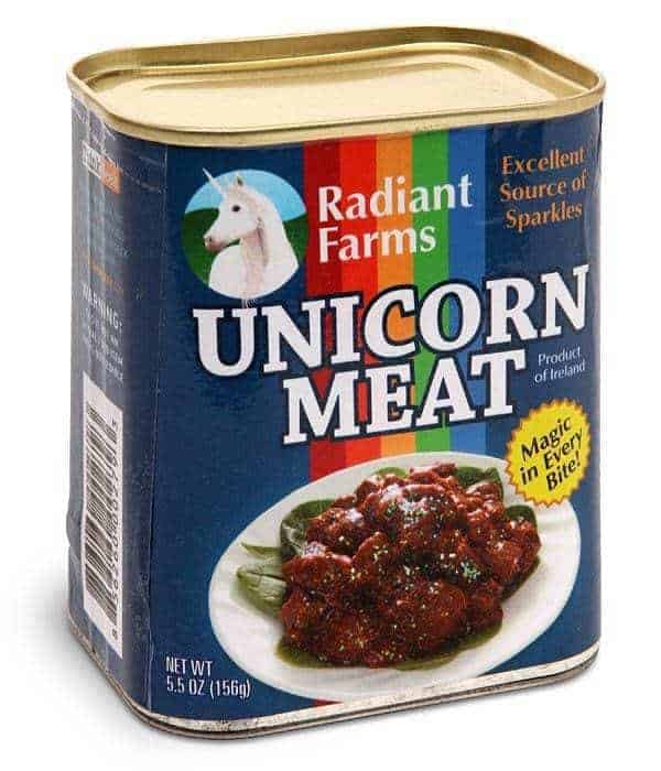 Radiant Farms brand of canned unicorn meat