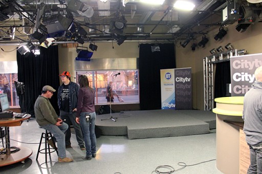 the stage on the Breakfast TV set up