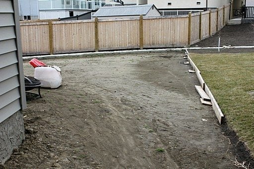 vacant space in the backyard facing east