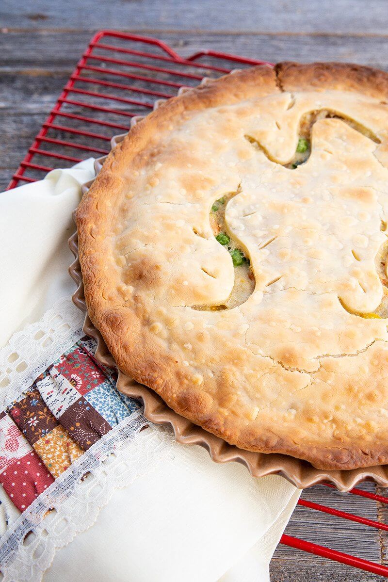 close up turkey pot pie with Tenderflake Pie Crust