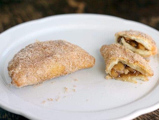 Mini Fried Apple Pies in white Plate