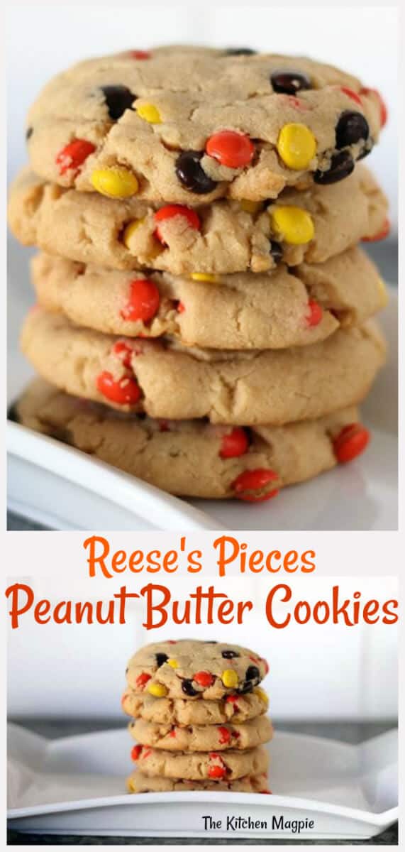 Reese's Pieces make these Reese's peanut butter cookies double peanut awesomeness! Peanut butter lovers unite! #peanutbutter #cookies