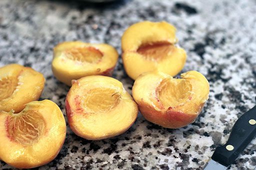 3 medium ripe firm yellow peaches, peeled, pitted and sliced into ¼ inch