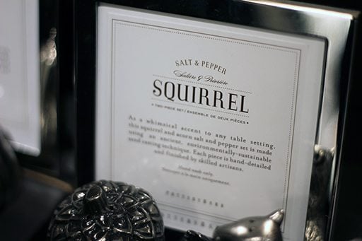 salt and pepper squirrel figurine information sheet