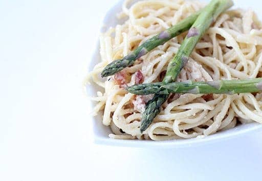 cheesy bacon asparagus pasta