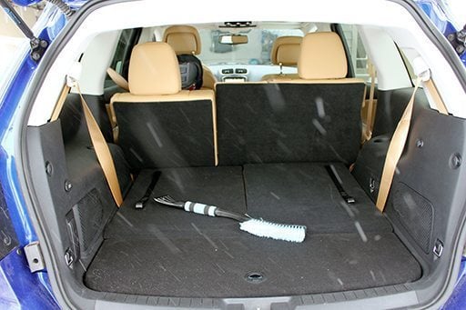 showing the back space of the car