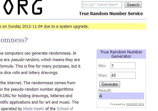 online true random number service