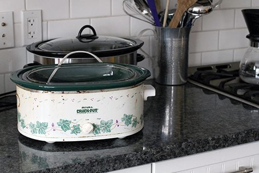 old and new crockpot side by side