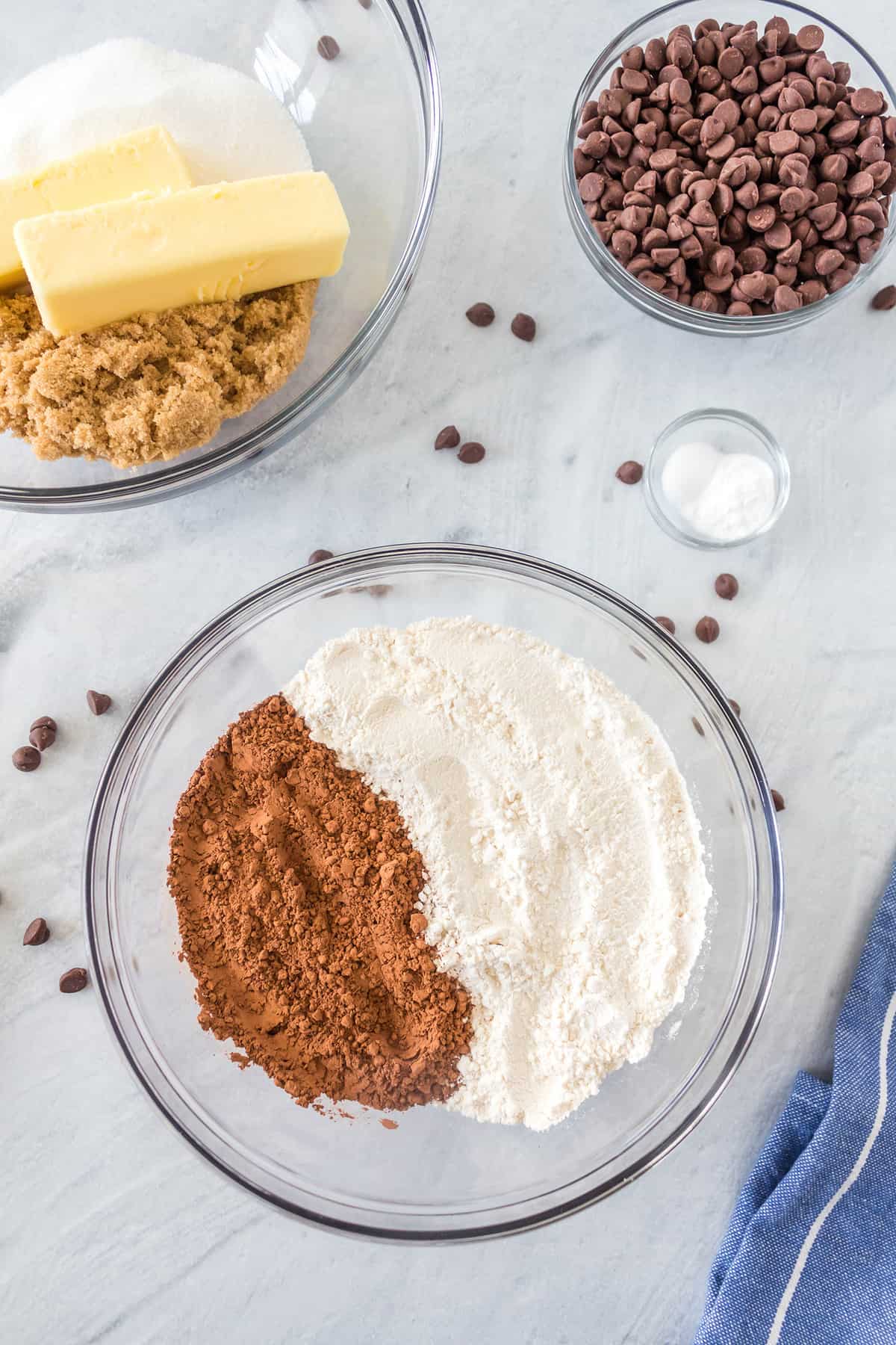 Ingredients in making Mint Chocolate Chip Cookies