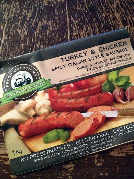 large package of turkey and chicken Italian sausage