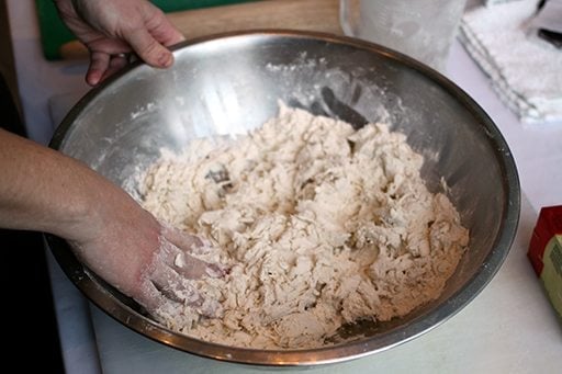 cookie dough in a large mixing bowl