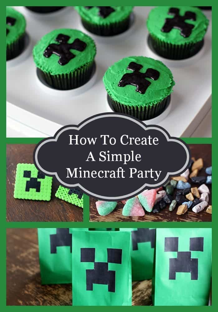 Simple Minecraft Birthday Party Collage