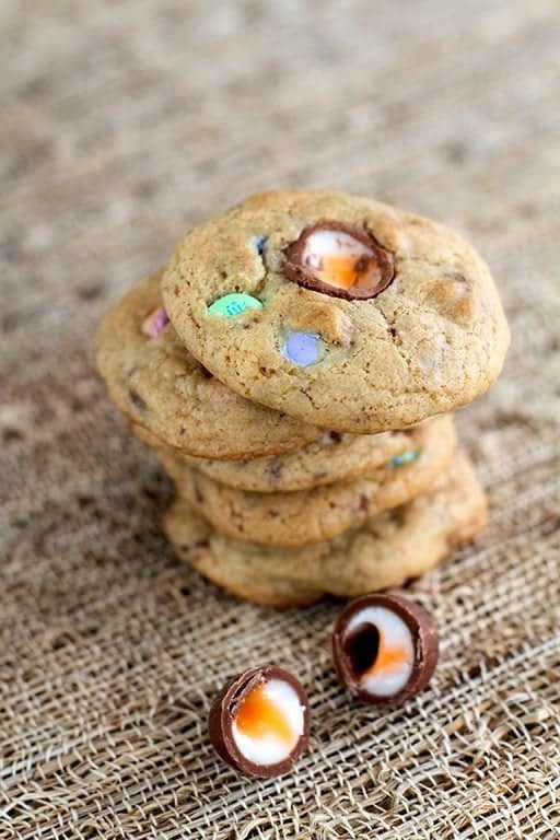 Close up Stack of Easter Candy Cookies