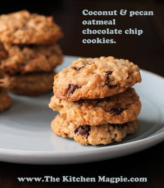 Pecan & Coconut Oatmeal Chocolate Chip Cookies