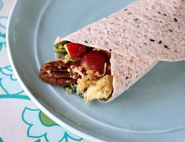 Curried Chicken Quinoa Wrap in a white serving plate