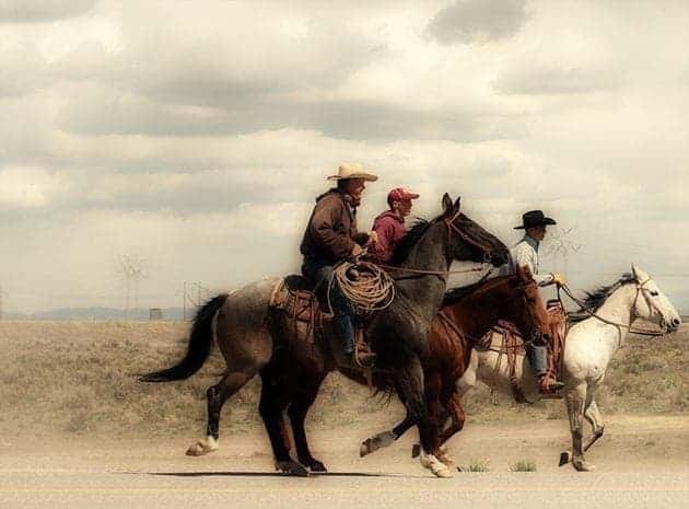 cowboys riding in their horses