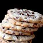 Stack of Chocolate Cookies in Black Background