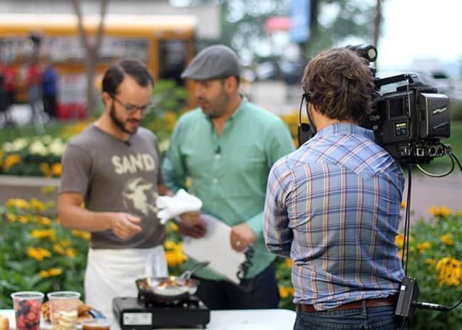 shooting with the first chef for Breakfast Television