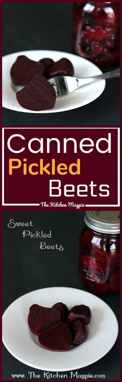 How to Make Canned Pickled Beets & Recipe! It's easier than you think to make these delicious pickled beets at home! Recipe from @kitchenmagpie. #Canning #pickles #preserving #beets #harvest #pickledbeets