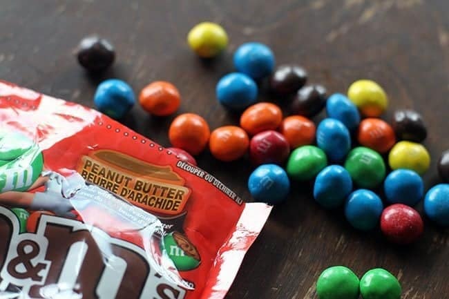 pack of bright-colored M&M's