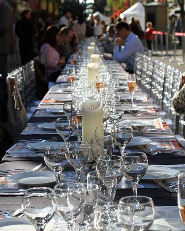 really long table set up
