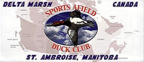 sports afield logo with an image of flying duck