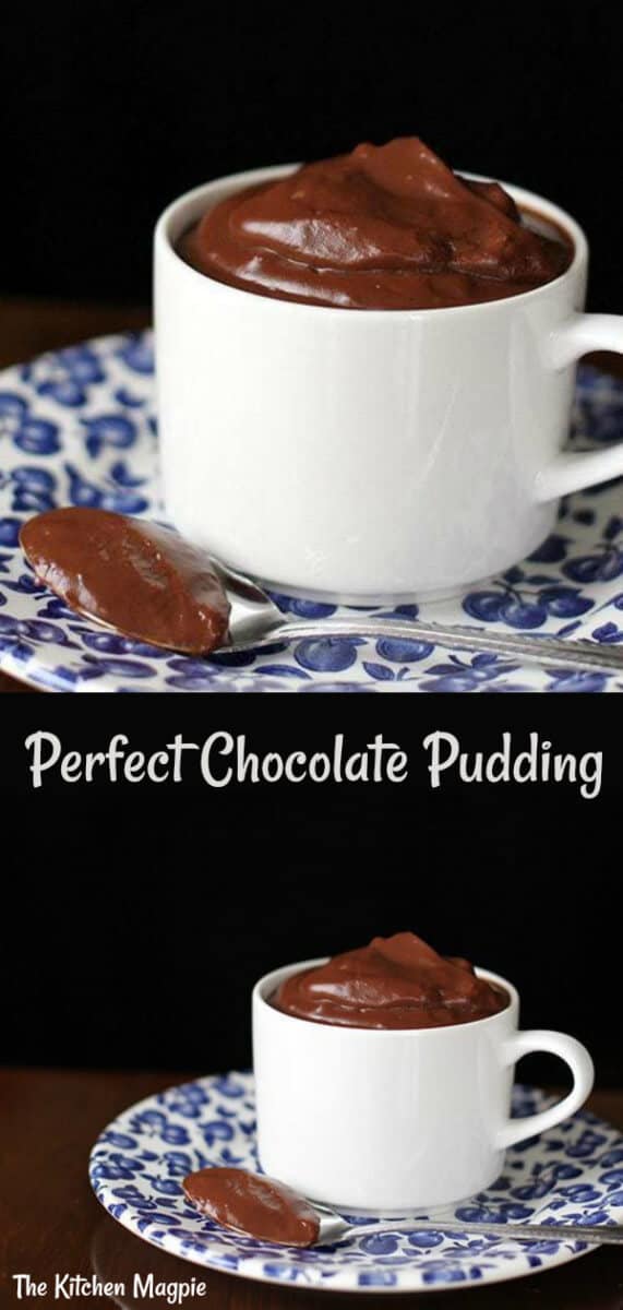 Homemade chocolate pudding made with skim milk, so easy you'll never buy packaged pudding again! #pudding #chocolate
