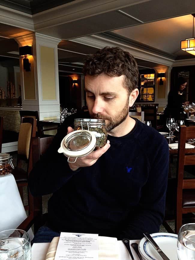 man enjoying his afternoon tea