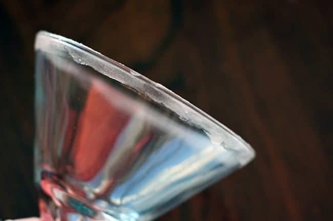 rim in a martini glass for colorful sprinkles