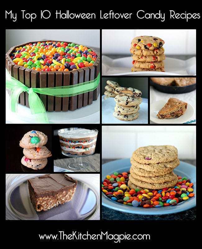 Collage of Leftover Halloween Candy Recipes