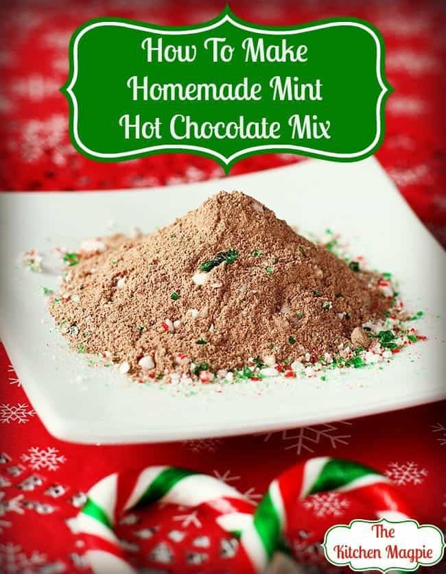 close up of Homemade Mint Hot Chocolate Mix