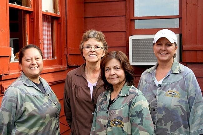 the ladies of the lodge - ladies wearing camouflage and brown uniform