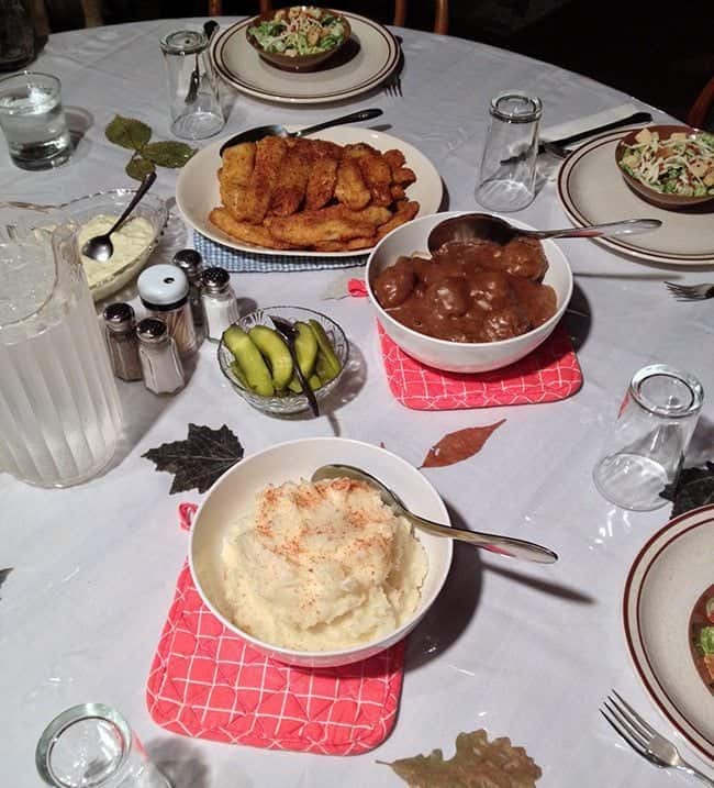 hot, homestyle dinner with Braised Wild Duck on the table