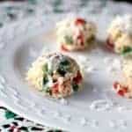 Close up Pieces of Christmas Haystacks in a white plate