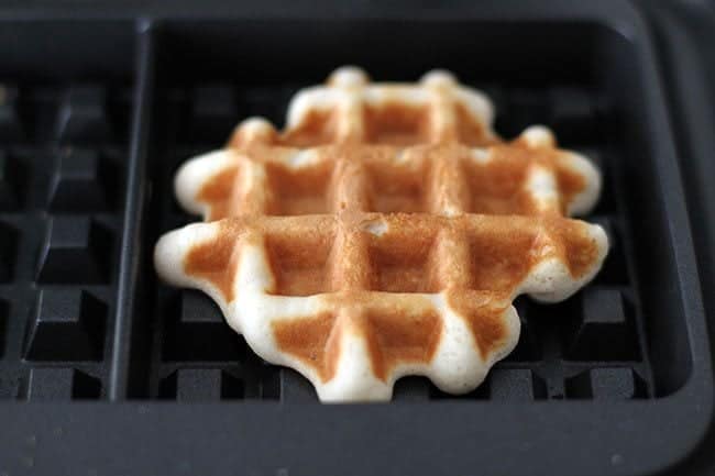 golden brown Mini Waffle Donuts in Breville waffle maker