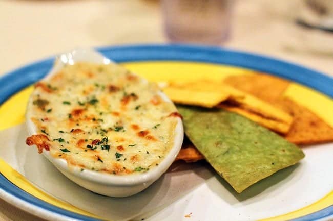 Baked Crab Dip Martinique at the Parrot Cay restaurant
