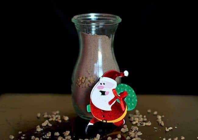 Homemade Skor (Toffee Bits) Hot Chocolate in a Glass Jar